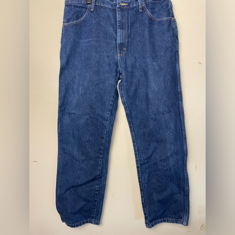 Rustler Men’s Size 38x30 Blue Denim Straight Leg Jeans